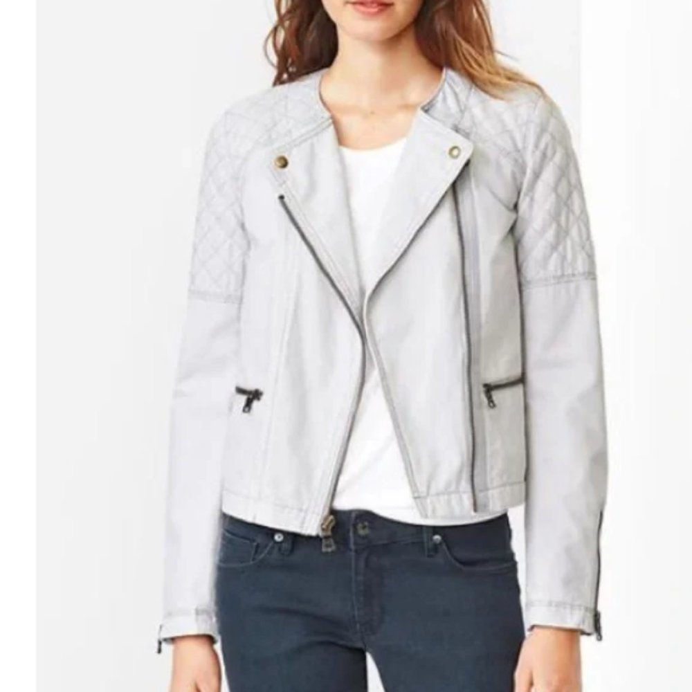 GAP Quilted Moto Crystal Grey Jacket